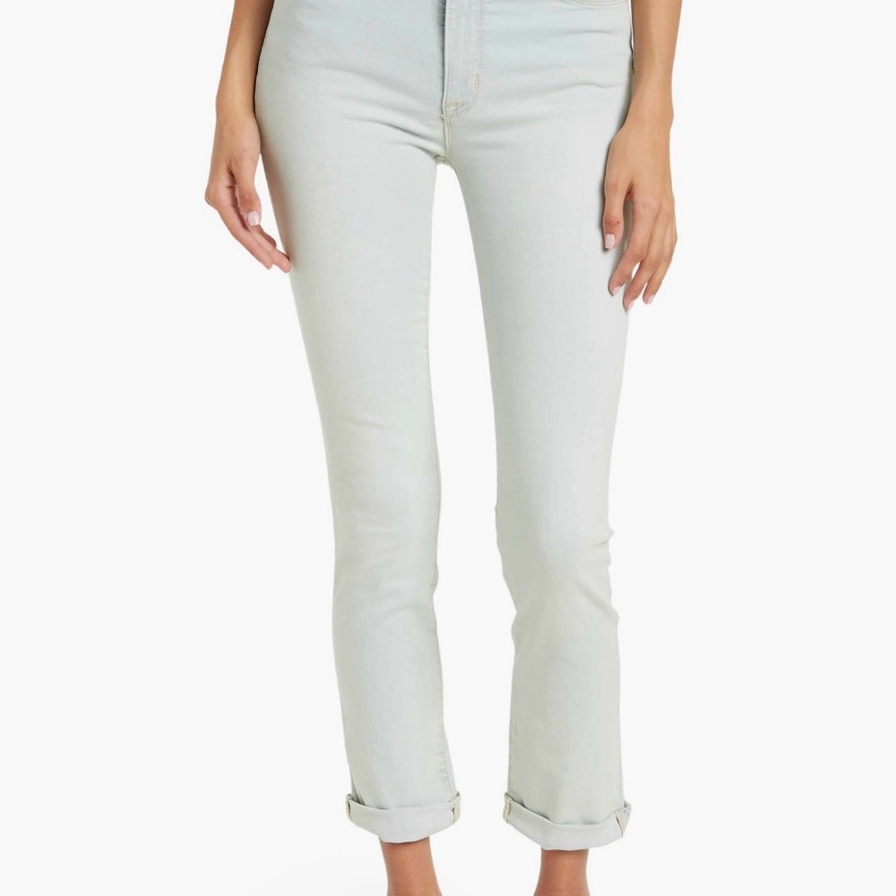 Hudson Blair Gal light wash straight cuffed crop stretch women jeans NWT sz 24